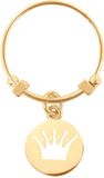 CO88 Collection 8CR-10009-54 - Stalen ring met hanger - kroon - maat 54 - goudkleurig