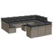 vidaXL 13-delige Loungeset met Kussens Poly Rattan Grijs