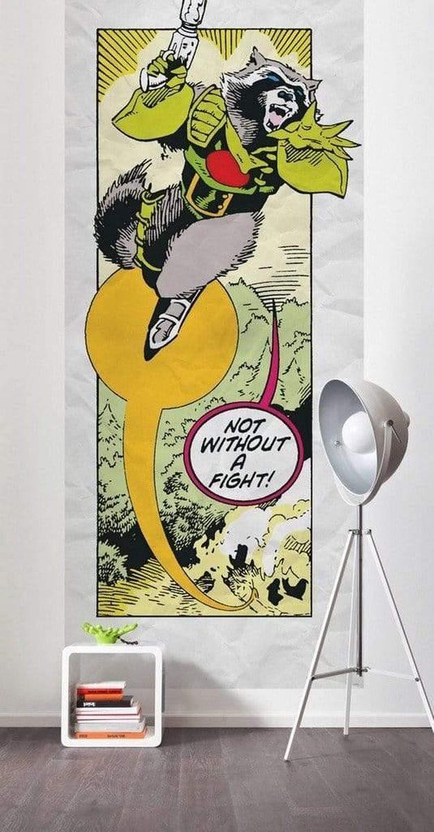 KOMAR Guardians Retro Comic Rocket Raccoon Vlies Fotobehang 100x250cm 2-banen - EAN: 4055065410727