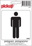 Pickup Pictogram Heren - Sticker - 10 x 10 cm - Wit - Kunststof