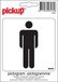 Pickup Pictogram Heren - Sticker - 10 x 10 cm - Wit - Kunststof