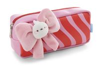 Molang 62791 Etui, 9 x 19 x 6 cm, roze etui met schattige pluchen strik, voor meisjes en vrouwen, schooltasje, kantoor- of cosmetica-etui