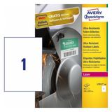 Avery L7917-40 étiquettes imprimante Blanc Auto-adhésif A4 Polyéthylène Laser Permanent Mat Rectangle Oui Oui Oui Oui Oui Oui Oui Non Non Non -40 - 150 °C PVC 21 cm 29,7 cm 21 cm 29,7 cm 40 pièce(s) 40 feuille 1 pièce(s)