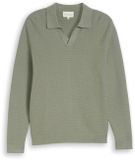 Tom Tailor - Gebreide trui met polokraag - Maat L - Greyish Shadow Olive