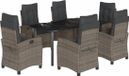 vidaXL 7-delige tuinset met kussens, polyrotan, grijs