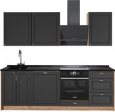 Vicco Complete keukeneenheid Fame-Line, Anthrazit-Gold Landhaus/Goudkleurig Eiken, 230 cm zonder werkblad