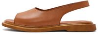 DERIMOD Platte sandalen van leer voor dames, lichtbruin, maat 40