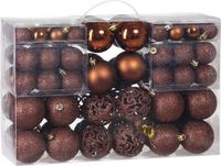 Casaria Boules de Noël - Set de 100 Mat Brillant Ø 3 4 6cm - Cuivre Brun