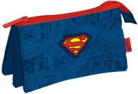 Superman Comic 3-compartiment pennenetui 21 cm Blauw Rood