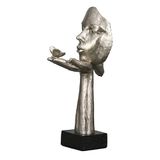 Casablanca Desire Damessculptuur met vlinder, antiek zilver, hoogte 34 cm, met opschrift in het Duits