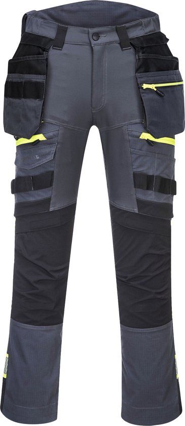 Portwest DX4 Stretch Werkbroek - Grijs - Maat 44 - Met Kniestukken