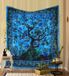 Goodivery Wandtapijt, 137 x 213 cm, Mandala Hippieboom van het Leven, Blauw Katoen
