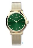 Timex Transcend Kwarts Analoog Horloge Gouden Toon Case: 100% Low Lead Brass | Armband: 100% Stainless Steel 31 TW2W87300AJ
