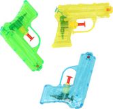 Grafix Waterpistooltje/waterpistool - 3x - klein model - 11 cm - geel/groen/blauw