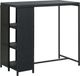 Maison Exclusive Table de bar avec étagère, noir, 120x60x110 cm, polyrotin