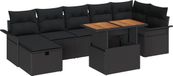 vidaXL Tuinbank Set Zwart Poly Rattan