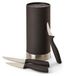 ECHTWERK bloc à couteaux avec porte-brosses | Set de 4 couteaux de cuisine | Couteau universel | Couteau d'office | Couteau à légumes | Couteaux en acier inoxydable | Édition argentée, EW-MB-0393