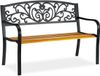 Merkloos Relaxdays Tuinbank Metaal - 2 Persoons - 86,5 x 127 x 59 cm - Bruin/Zwart