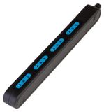Poly Pool Pp2420.2X Stekkerdoos zonder kabel en met 4 kleine stopcontacten 10 A, zwart, 4 stopcontacten