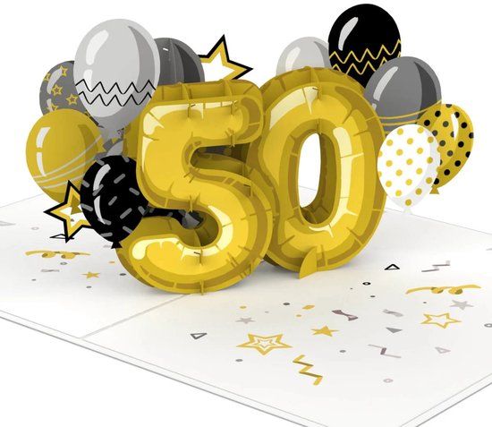 papercrush® Pop-up kaart voor 50e verjaardag