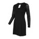 Desigual Night damesjurk zwart getextureerde pure lange mouwen mini - S