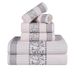 Superior 6-delige katoenen handdoekenset, decoratief Grieks patroon, absorberende handdoeken, badkamerdecoratie, resort, inclusief 2 handen, 2 gezichts- en 2 badhanddoeken, Athene-collectie