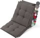 Beautissu Sun-NL Set van 3 Premium Lage Rugleuning Kussen 100x50 cm - UV-bestendig & 8cm Dik Kussen Tuinstoelkussen Antislip Bevestigingsbanden Stevige Stof Taupe