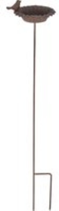 Esschert Design Drinkschaal Zonnebloem Op Pin - Bruin - 13,7 x 13,7 x 76,5 cm