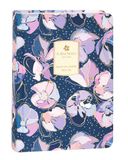 TURNOWSKY Dagkalender 13 maanden, medium, zakplanner met bladwijzers, vaste omslag en bloemengravure, 384 kleurrijke pagina's, ideaal voor school, 11 x 15,3 cm, blauw