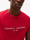 Tommy Hilfiger Heren Essential Logo T-shirt Korte Mouw Ronde Hals Katoen Regular Fit XL Mid Red