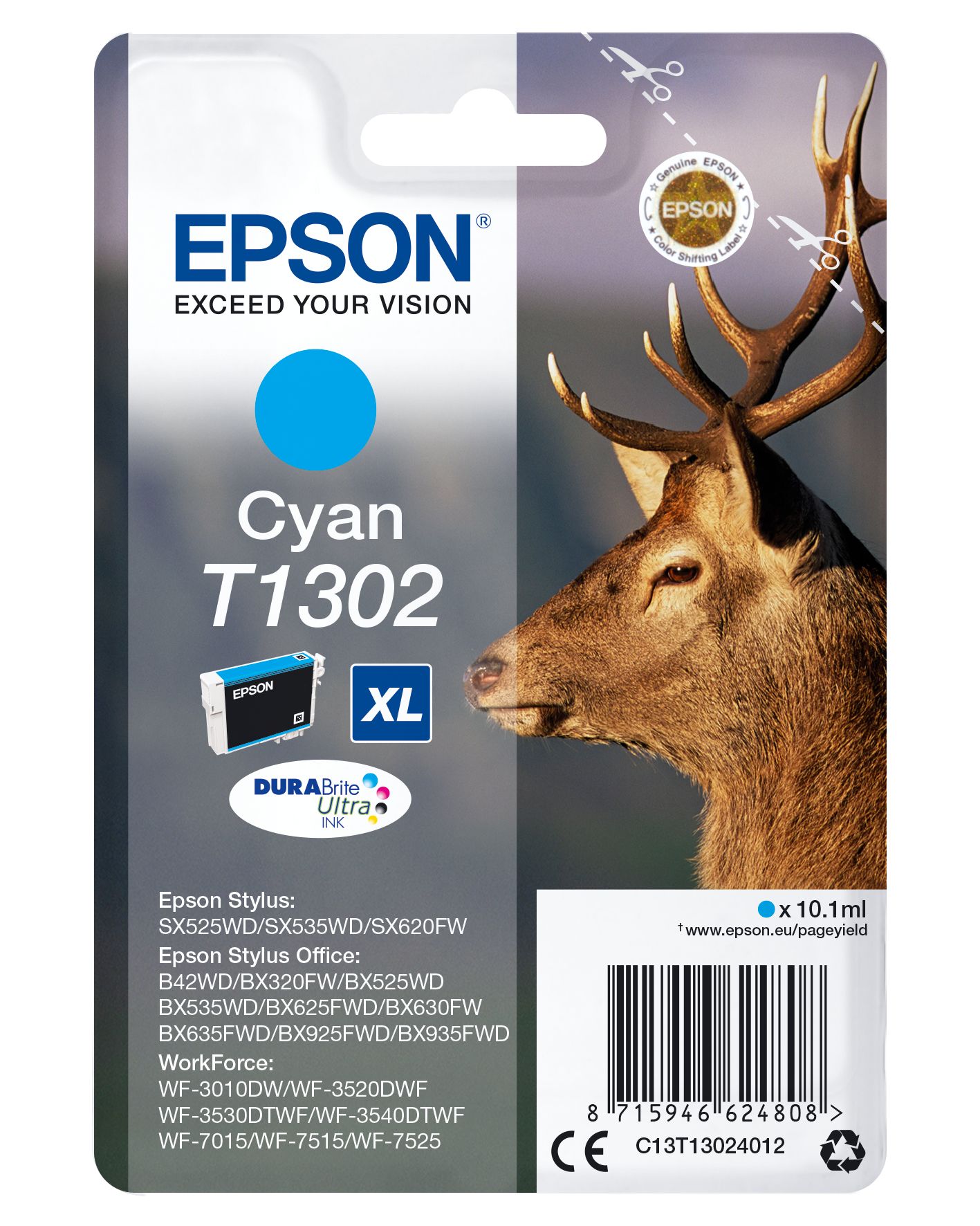 Epson inktpatroon Cyan T1302 DURABrite Ultra Ink