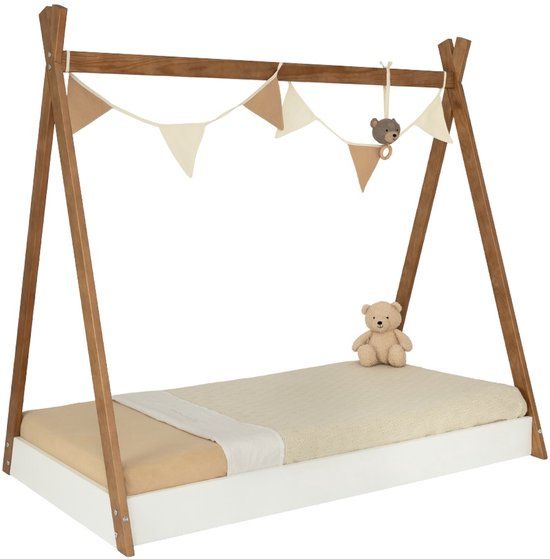 Colorfull Home Collection Colorfull Home Vloerbed Tipi V2 - Peuterbed - 70x140 Cm - Walnut