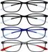 Opulize Ice 4 Stuks Super Lichtgewicht Leesbril Zwart Blauw Grijs Vrouwen Mannen RRRR61-1137 +2,00