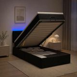Prolenta Maison Exclusive Lit Ottoman exclusif, avec matelas et éclairage LED noir, dimensions 100 x 200 cm, revêtement en velours