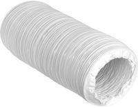 Merkloos Plastic flexibele slang 127 diameter 125mm wit