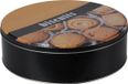 Excellent Houseware Koektrommel/Voorraadblik Biscuits - Metaal - Zwart/Bruin - 22 x 6.5 cm