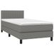 vidaXL Boxspring met matras stof donkergrijs 100x200 cm