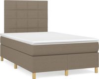 vidaXL Boxspring met matras stof taupe 120x200 cm