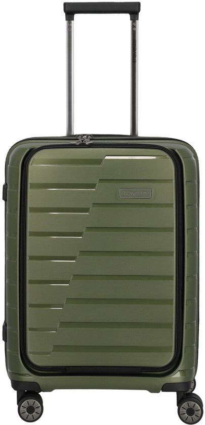 Travelite Air Base - 4-wielige handbagagetrolley met voorvak S 55 cm (olijf)