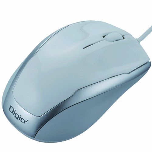 Nakabayashi Digio2 MUS-UKT92W BlueLED 3-knops muis kant rubber verwerking wit