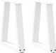 vidaXL Salontafelpoten 2 stuks V-vormig 38x(42-43,3) cm staal wit