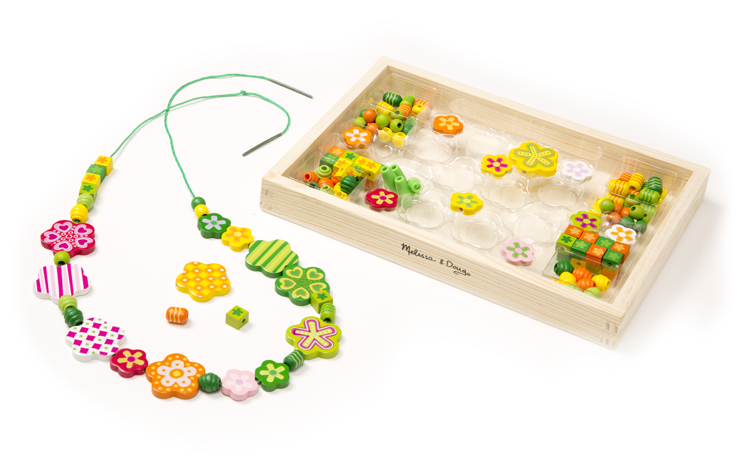 MELISSA & DOUG Houten Kralenset - Flower Power