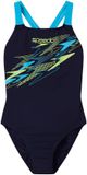 Speedo Medley Logo Medalist 1P Dames - Chloorbestendig Sportbadpak Dames - Kleurvast Badpak Dames - Zwempak Dames met Medalist-Rug - Zwart/Groen - 40