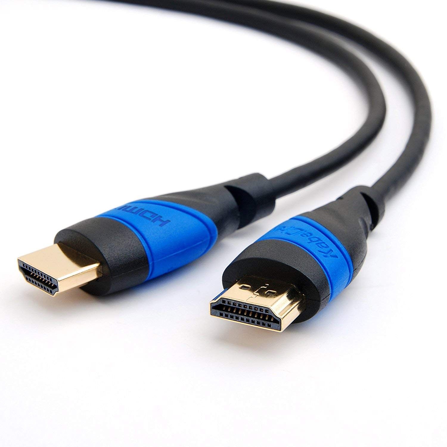 KabelDirekt HDMI Kabel - 2m - Zwart/Blauw - 2.0b - 3D