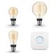 Philips Hue Starterspakket - E27 - met 3 Filament Lampen Mix - Warmwit Licht - Incl. 1 Hue Bridge