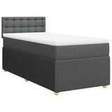 VidaXL Boxspringbed met matras, donkergrijs, 120x200 cm, gestoffeerd