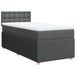 VidaXL Boxspringbed met matras, donkergrijs, 100x200 cm, gestoffeerd