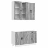 vidaXL Unité de cuisine PORTO 4 pc Sonoma gris Bois d'ingénierie