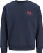 JACK&JONES JJRUSH SWEAT CREW NECK Heren Sweater S Katoen/Polyester Navy Blazer