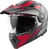 Bogotto FG-102 Safari Fiberglas Enduro Helm Zwart Grijs Rood